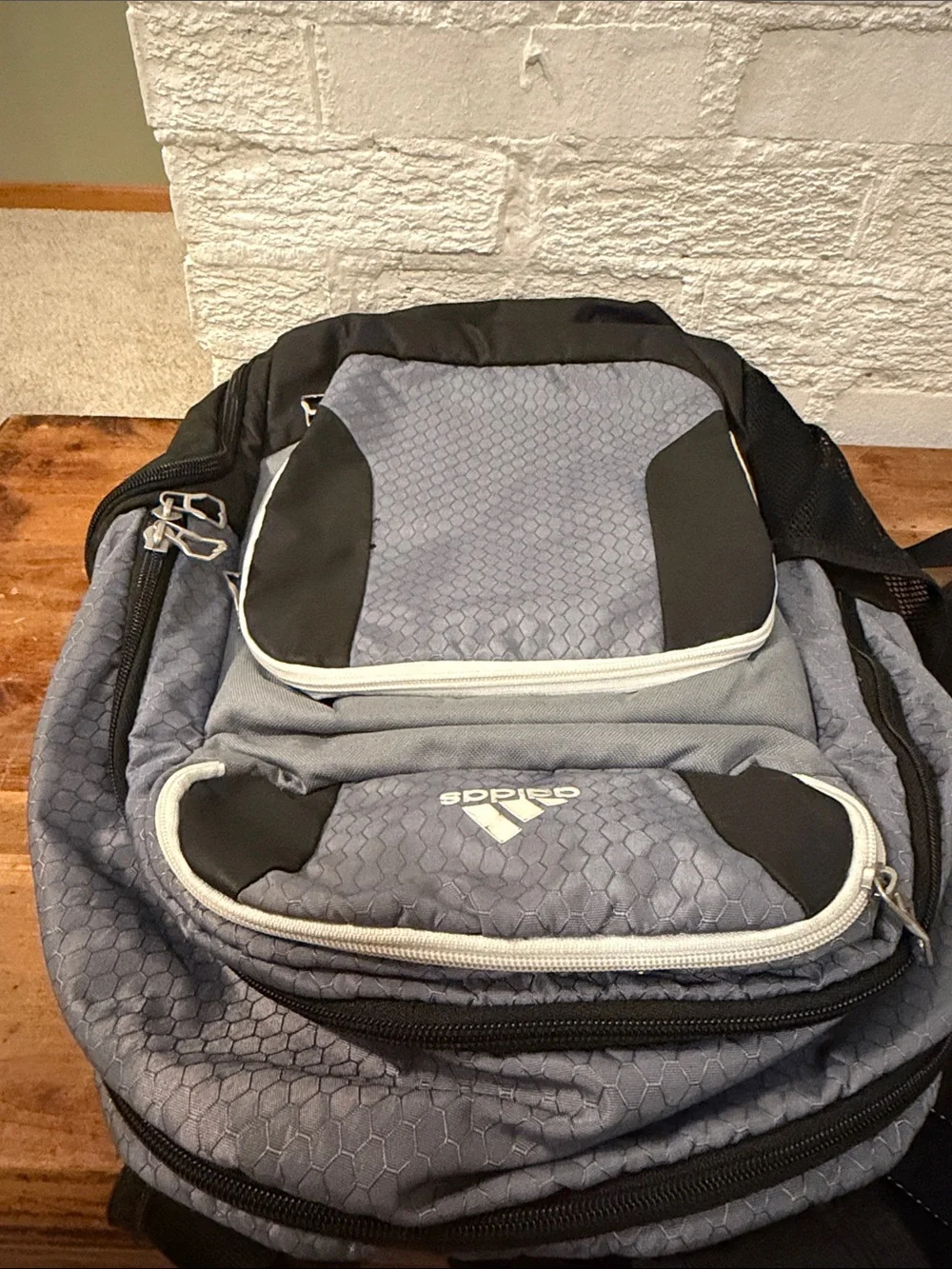 adidas Gray and Black Men's Backpack with Front Organizer